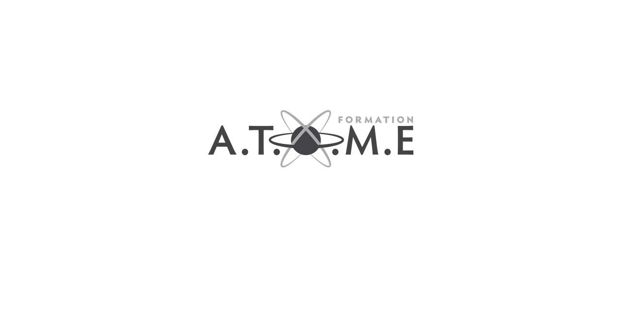 A.T.O.M.E formation | Logo A.T.O.M.E formation identité visuelle | Résonnce grahpique | Thierry Lo-Shung-Line 2019